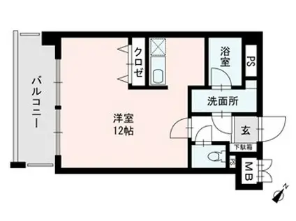 アヴニール東比恵(ワンルーム/2階)の間取り写真