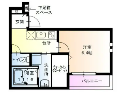 フジパレス立花町二丁目III番館(1K/2階)の間取り写真