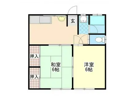 ニコット荻川(2DK/2階)の間取り写真