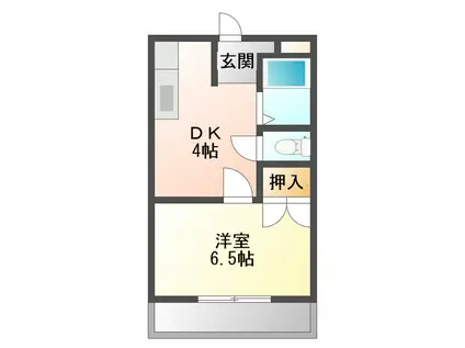 カイピリーニャ(1DK/2階)の間取り写真