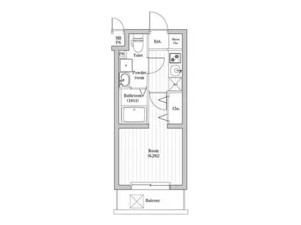 SPコート菊名サウス(1K/1階)の間取り写真