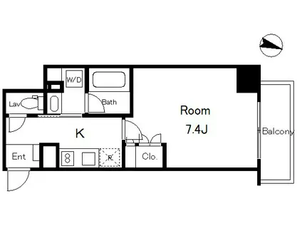 ルフォンプログレ門前仲町マークス(1K/6階)の間取り写真