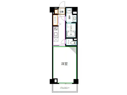 トーハンパールハイツ中野(1K/4階)の間取り写真