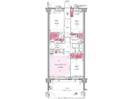 エクセレントシティ新検見川(3LDK/1階)の間取り写真