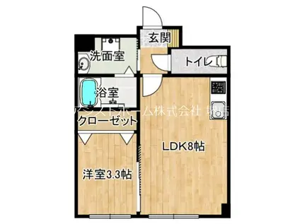 スプランディッド堺東(1LDK/11階)の間取り写真