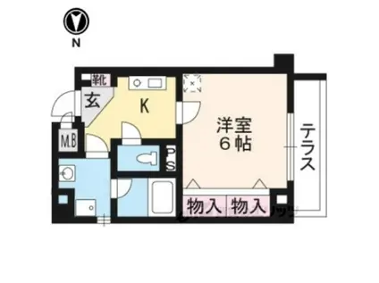 クレアールエスパシオ(1K/1階)の間取り写真