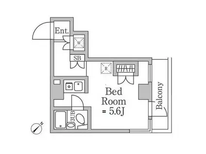 ドルチェ日暮里(ワンルーム/3階)の間取り写真