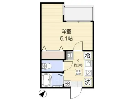 インスパーク本駒込(1K/1階)の間取り写真