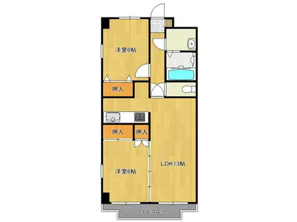 エスペーラドーモI(2LDK/1階)の間取り写真