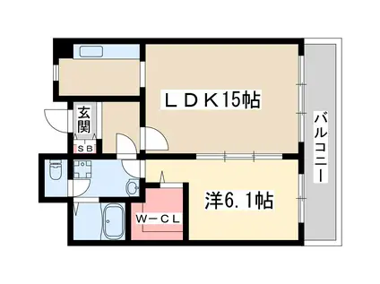 カルム緑地公園3(1LDK/5階)の間取り写真