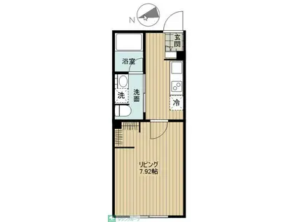 オータムコート(1K/2階)の間取り写真