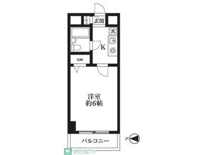 ロイヤルパレス北綾瀬(1K/2階)の間取り写真