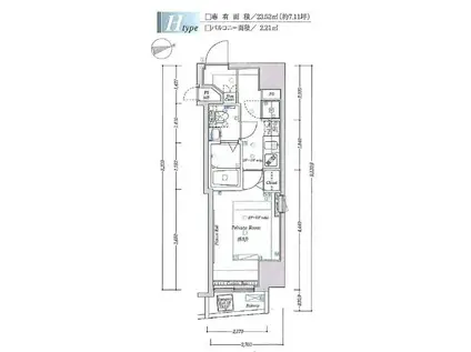 ヴェルト新宿イースト(1K/11階)の間取り写真