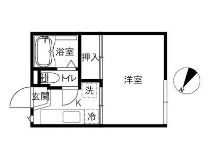 サンマリーノ(1K/1階)の間取り写真
