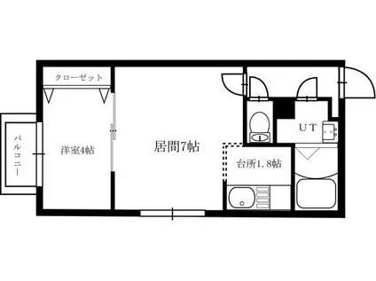 メイプルメゾン創成川公園(1LDK/3階)の間取り写真