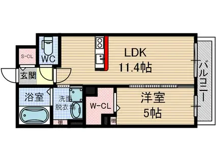 フル・ブルーム(1LDK/2階)の間取り写真