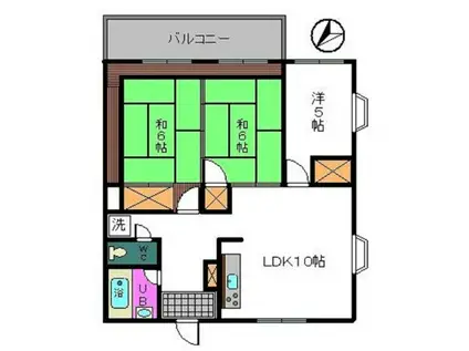 松波マンション(3LDK/3階)の間取り写真