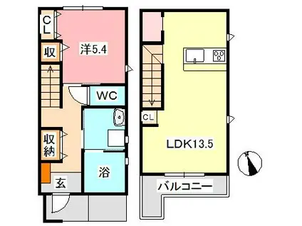 SOLAIE(1LDK/1階)の間取り写真