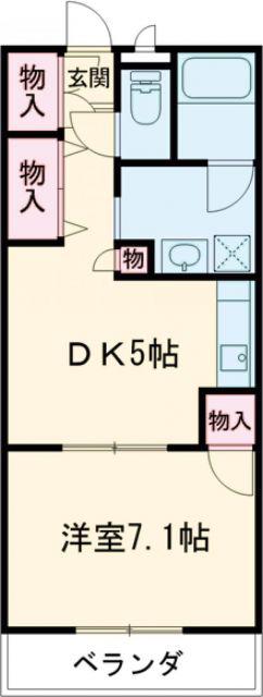 カロスクレーネ(1DK/1階)の間取り写真