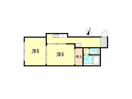 サンビルダー湊川(2K/3階)の間取り写真