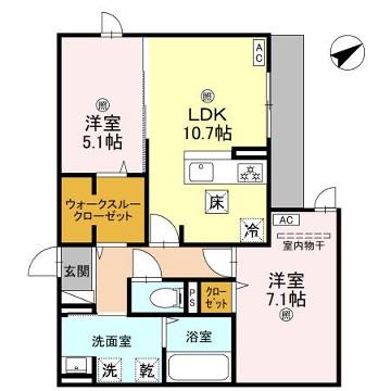 LA MAISON林崎(2LDK/1階)の間取り写真