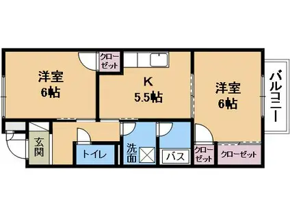 サープラス池田I(2K/1階)の間取り写真