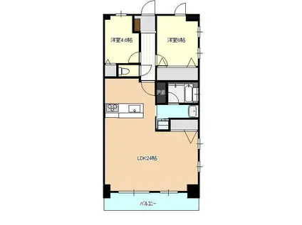 アルファライフ徳山駅東(2LDK/5階)の間取り写真