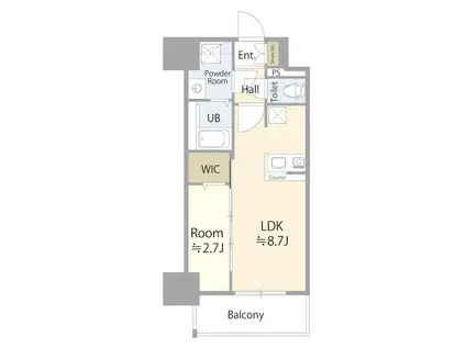 エスリード ザ・レガリア新栄PREMIER(1LDK/9階)の間取り写真