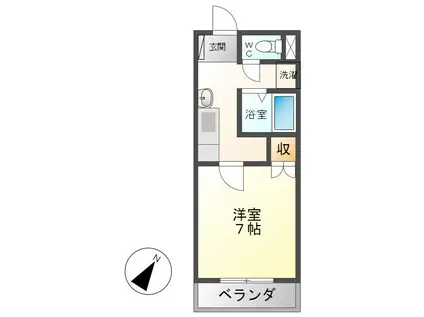 シューフルールV(1K/3階)の間取り写真