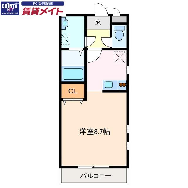 GREAT ADVANCE A(1K/2階)の間取り写真