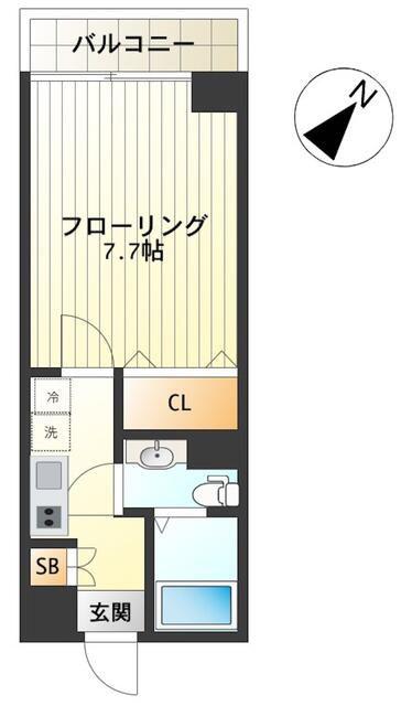 リベール西片(1K/6階)の間取り写真