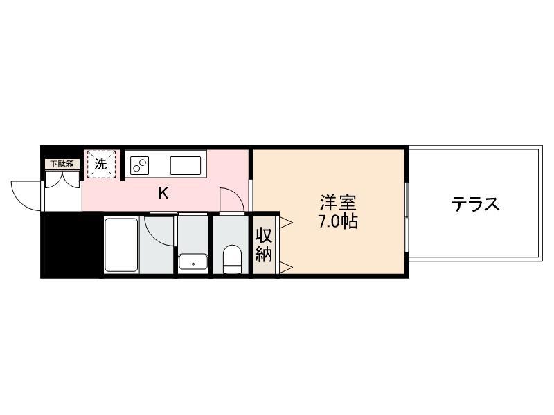 朝日プラザアーバンコア高松II102(1K/1階)の間取り写真