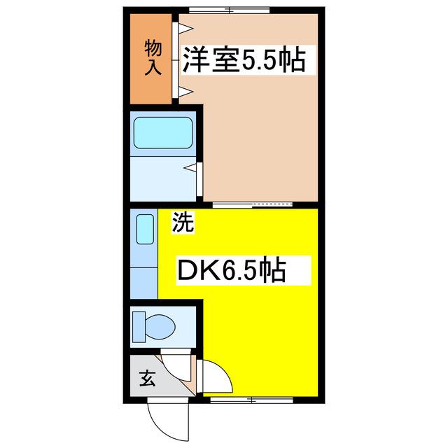 コーポミヤサカ(1DK/1階)の間取り写真