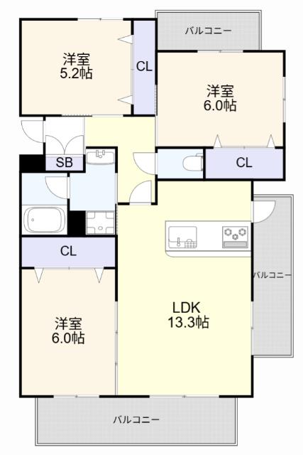 クレールコパンII(3LDK/2階)の間取り写真