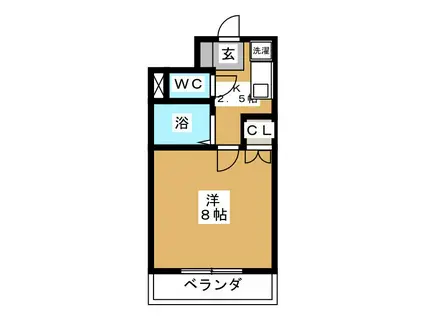 開運ハイツ南俣(1K/1階)の間取り写真