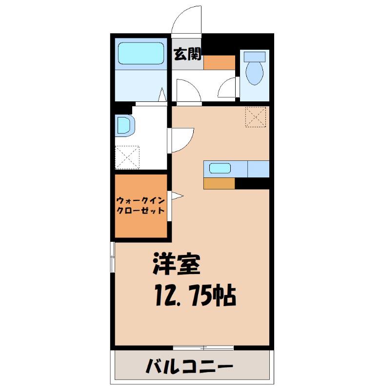 シェ・コパン(ワンルーム/1階)の間取り写真