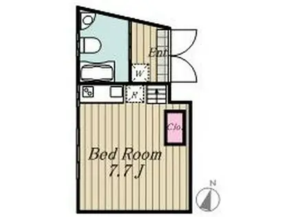 ワイエイチビルディング(ワンルーム/1階)の間取り写真