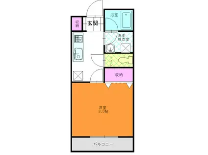 ミトラヒルズI(1K/1階)の間取り写真