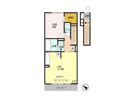 グランモア千歳烏山(1LDK/2階)の間取り写真