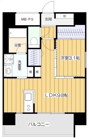 エル・セレーノ新大阪北(1LDK/6階)の間取り写真