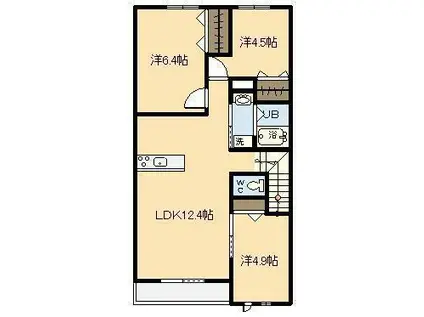サンタプレイスVII(3LDK/2階)の間取り写真