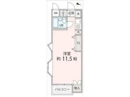 ベルコープ国立(1K/4階)の間取り写真