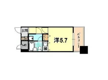 パークプラザ鷹取(ワンルーム/8階)の間取り写真