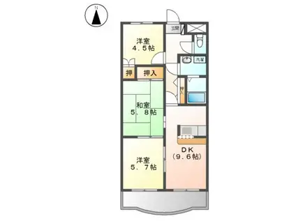 コンフォート雅(3DK/2階)の間取り写真