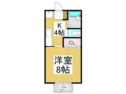 シンフォニー飯沼(1K/1階)の間取り写真