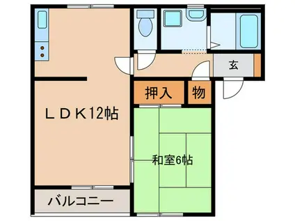 ステージ21 A(1LDK/2階)の間取り写真