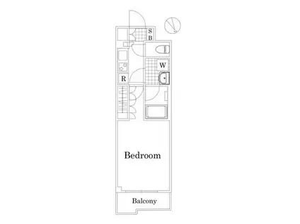 ルーブル武蔵中原参番館(1K/2階)の間取り写真