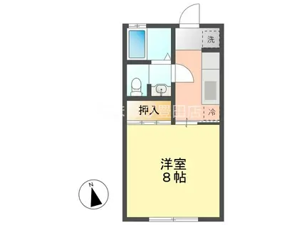 コーポ加知(1K/2階)の間取り写真