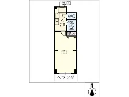 パブリックサイド71(1K/4階)の間取り写真