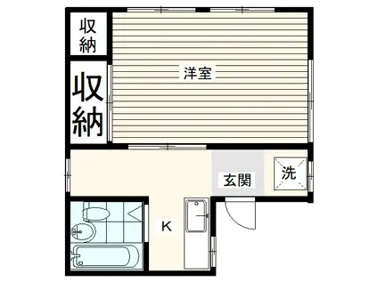 有明荘(1K/2階)の間取り写真